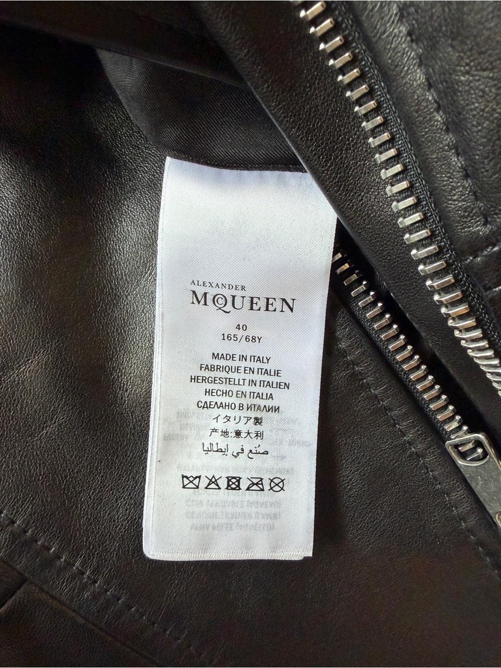 Alexander McQueen Black Peplum Leather Biker Jacket 40IT/S - Picture 9 of 10